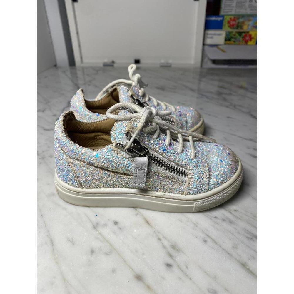 Giuseppe Zanotti white glittery toddler sneakers size 7